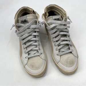 P448 Beige and White High Tops